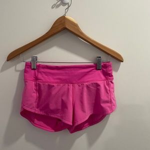 Lululemon Sonic Pink Speed Up shorts 2.5 inch, size 2